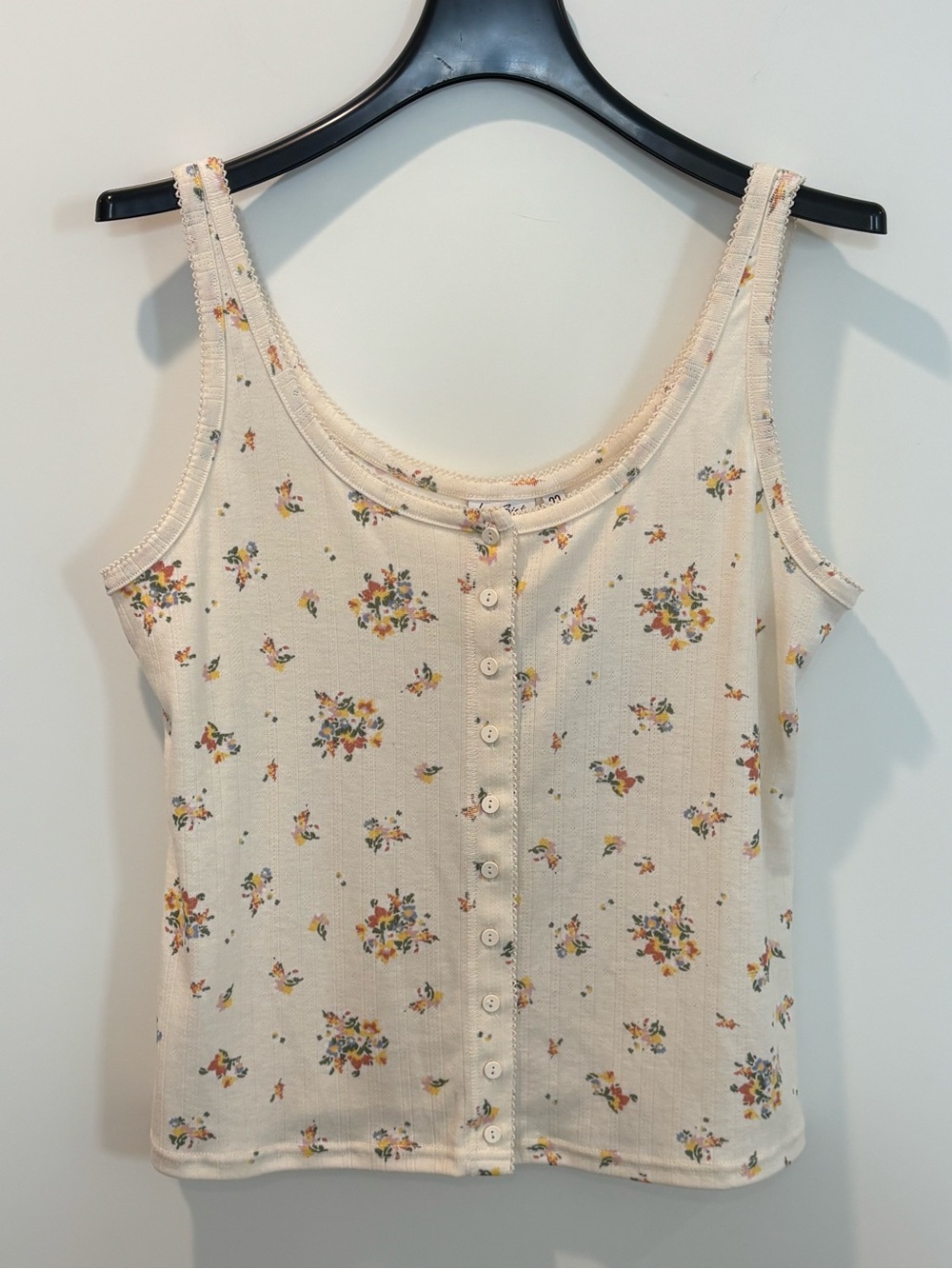 torrid LoveSick Cream Floral Button Tank